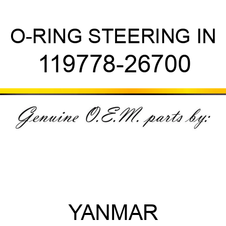 O-RING, STEERING IN 119778-26700
