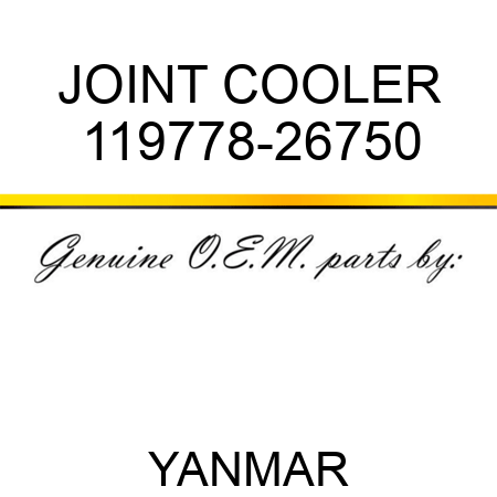 JOINT, COOLER 119778-26750