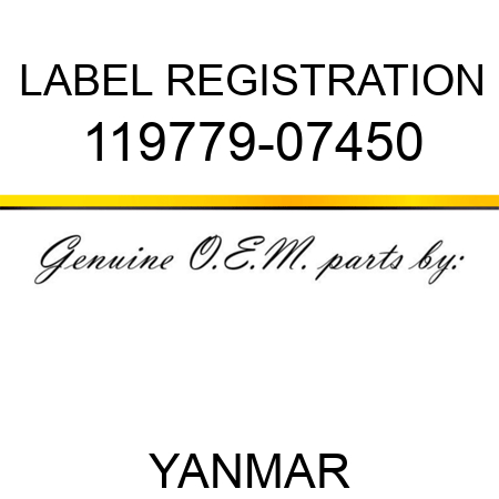 LABEL, REGISTRATION 119779-07450