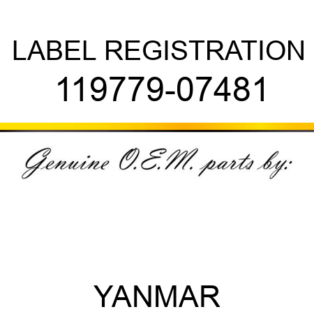 LABEL, REGISTRATION 119779-07481