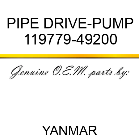 PIPE, DRIVE-PUMP 119779-49200