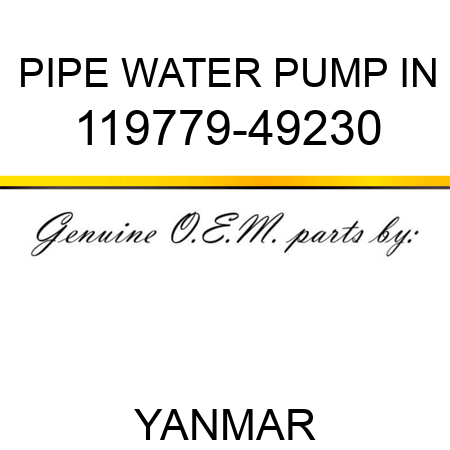 PIPE, WATER PUMP IN 119779-49230