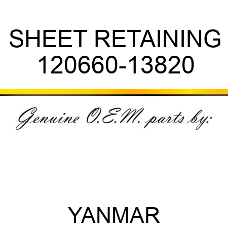 SHEET, RETAINING 120660-13820
