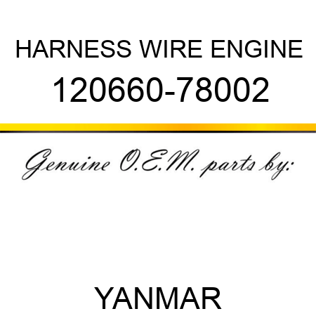 HARNESS, WIRE ENGINE 120660-78002