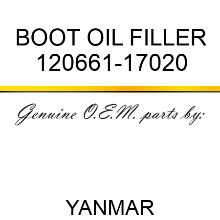 BOOT, OIL FILLER 120661-17020
