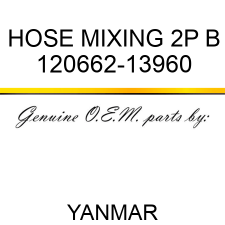 HOSE, MIXING 2P B 120662-13960