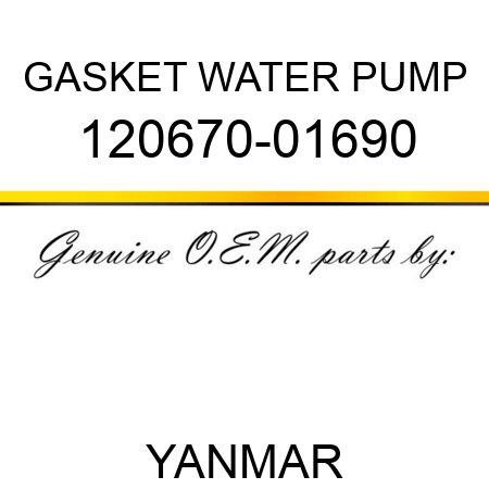 GASKET, WATER PUMP 120670-01690