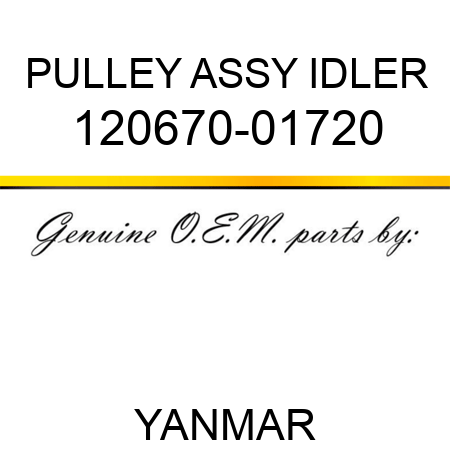 PULLEY ASSY, IDLER 120670-01720