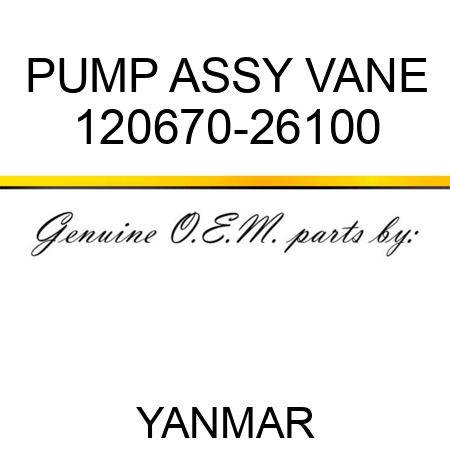 PUMP ASSY, VANE 120670-26100