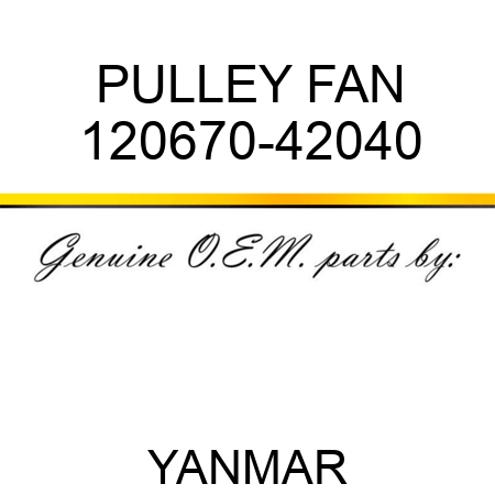 PULLEY, FAN 120670-42040