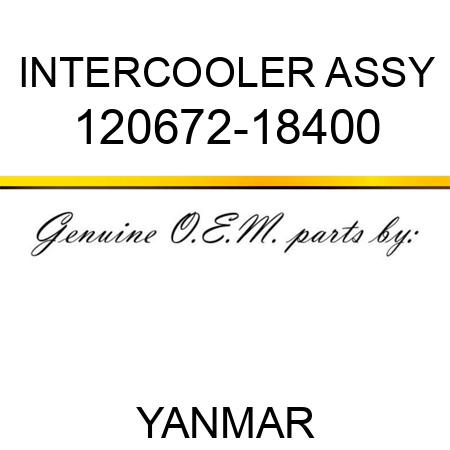 INTERCOOLER ASSY 120672-18400