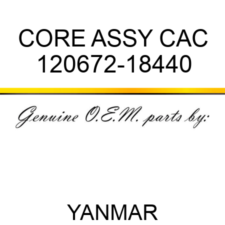 CORE ASSY, CAC 120672-18440