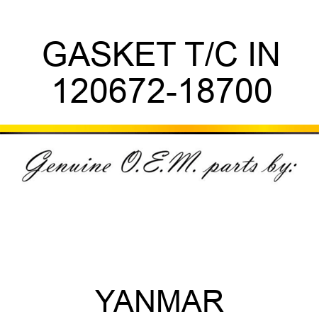 GASKET, T/C IN 120672-18700
