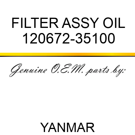 FILTER ASSY, OIL 120672-35100