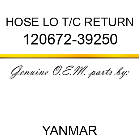 HOSE, LO T/C RETURN 120672-39250