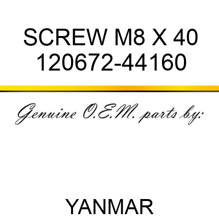 SCREW, M8 X 40 120672-44160