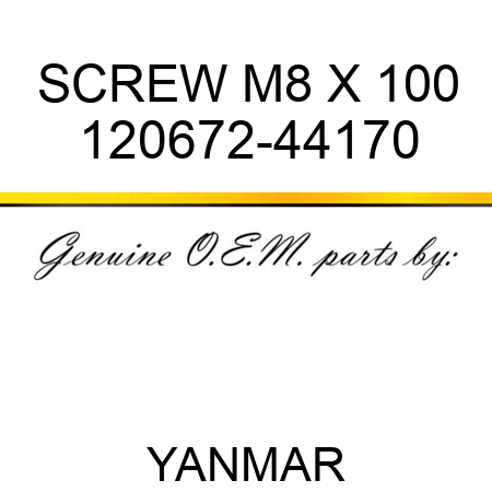 SCREW, M8 X 100 120672-44170