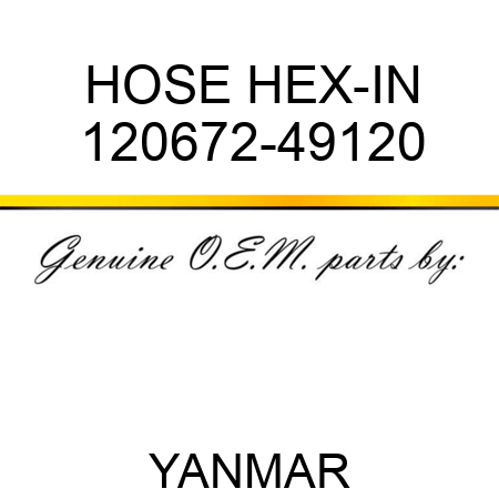 HOSE, HEX-IN 120672-49120