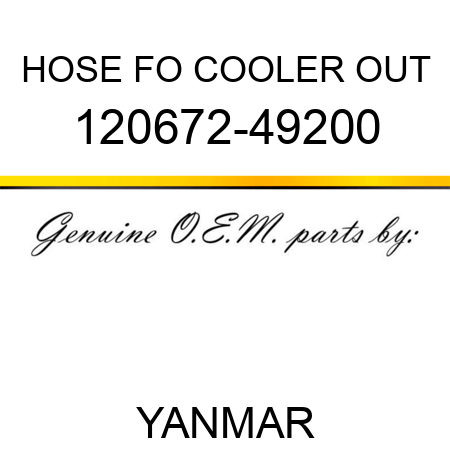 HOSE, FO COOLER OUT 120672-49200