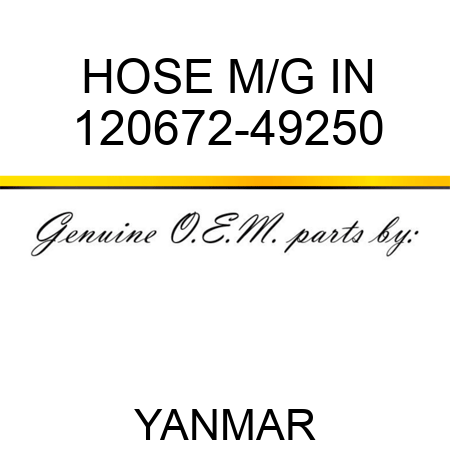 HOSE, M/G IN 120672-49250