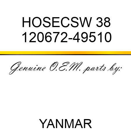 HOSE,CSW 38 120672-49510