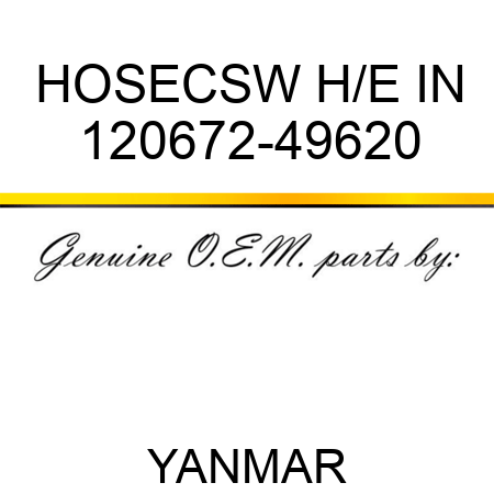HOSE,CSW H/E IN 120672-49620