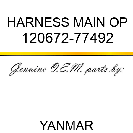 HARNESS, MAIN OP 120672-77492