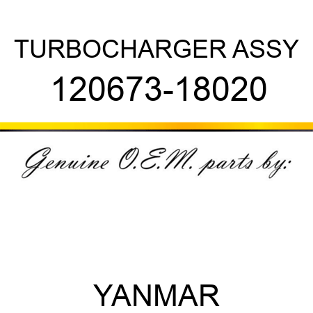TURBOCHARGER ASSY 120673-18020