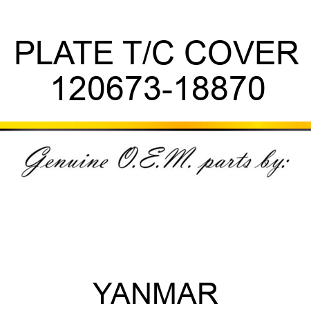 PLATE, T/C COVER 120673-18870