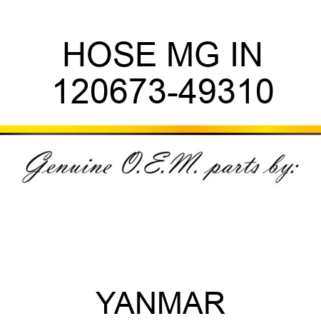 HOSE, MG IN 120673-49310