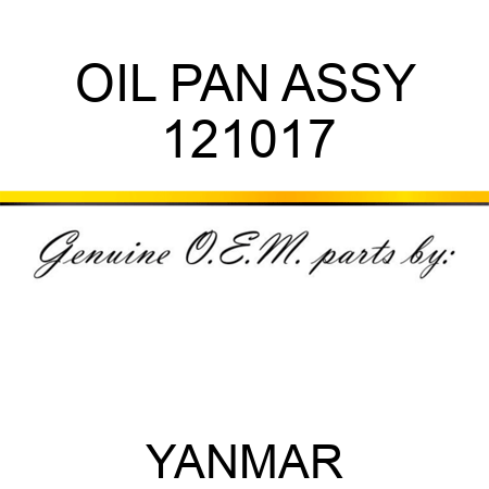 OIL PAN ASSY 121017