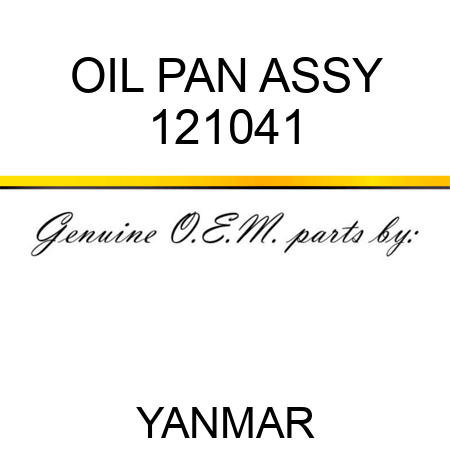 OIL PAN ASSY 121041