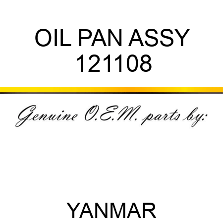 OIL PAN ASSY 121108