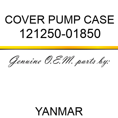 COVER, PUMP CASE 121250-01850