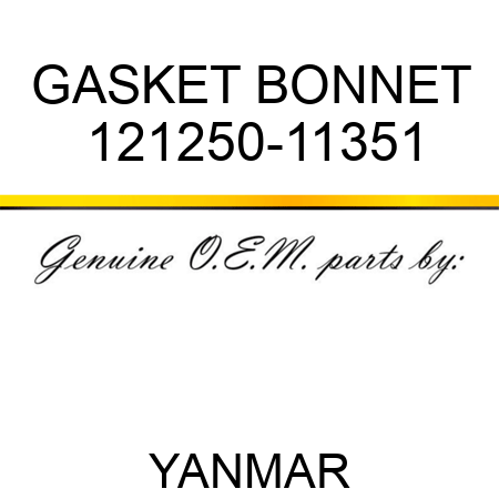GASKET, BONNET 121250-11351