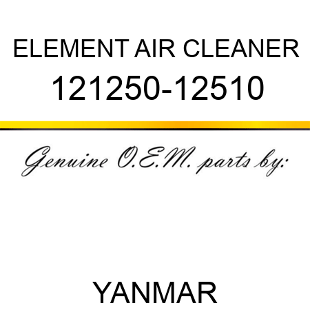 ELEMENT, AIR CLEANER 121250-12510