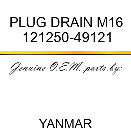 PLUG, DRAIN M16 121250-49121