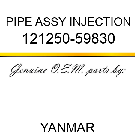 PIPE ASSY, INJECTION 121250-59830