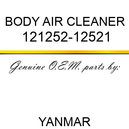BODY, AIR CLEANER 121252-12521