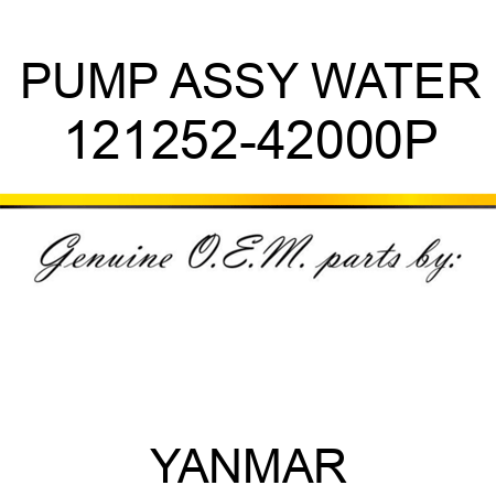 PUMP ASSY, WATER 121252-42000P