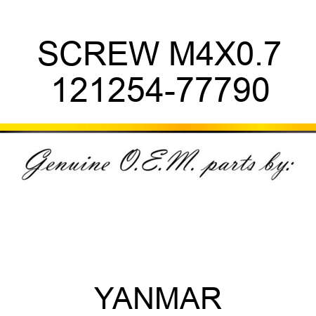 SCREW, M4X0.7 121254-77790