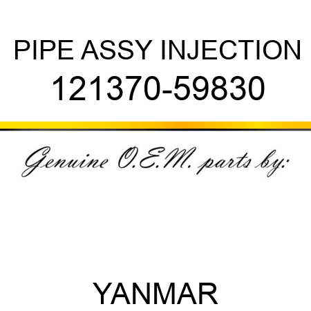 PIPE ASSY, INJECTION 121370-59830