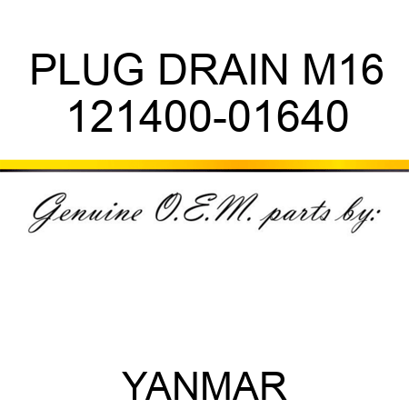 PLUG, DRAIN M16 121400-01640