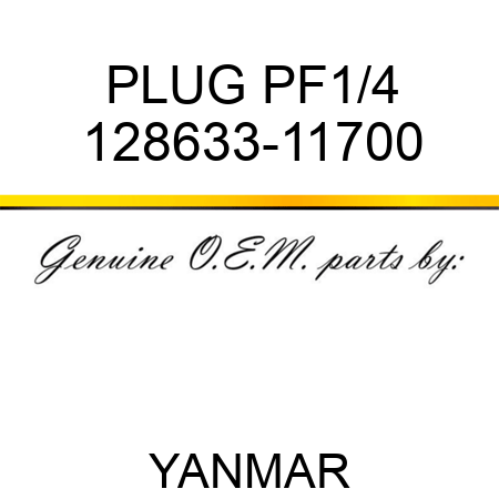 PLUG, PF1/4 128633-11700