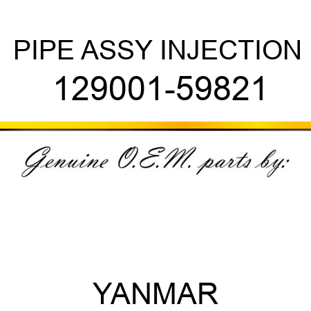 PIPE ASSY, INJECTION 129001-59821