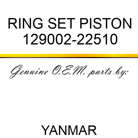 RING SET, PISTON 129002-22510