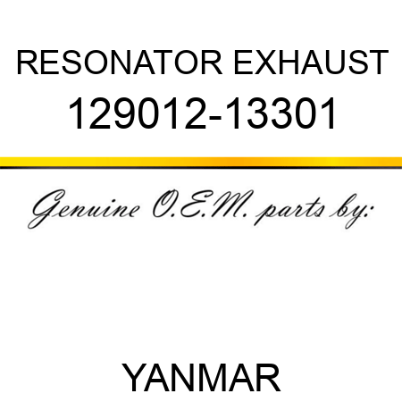 RESONATOR, EXHAUST 129012-13301