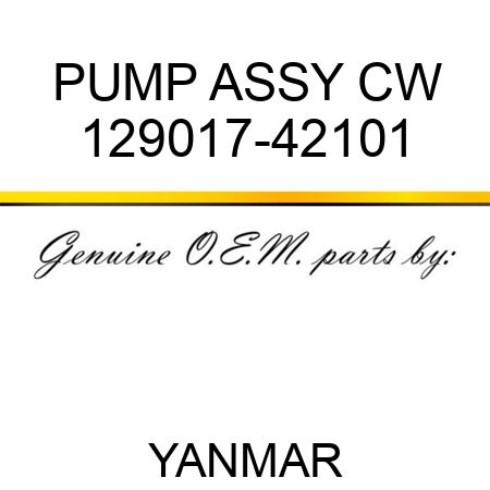PUMP ASSY, CW 129017-42101