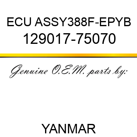 ECU ASSY,388F-EPYB 129017-75070