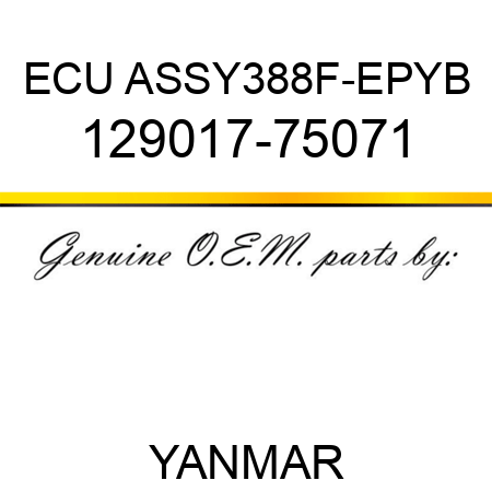 ECU ASSY,388F-EPYB 129017-75071